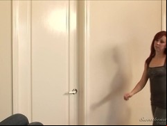 Hot redhead and brunette teen act like true lesbians